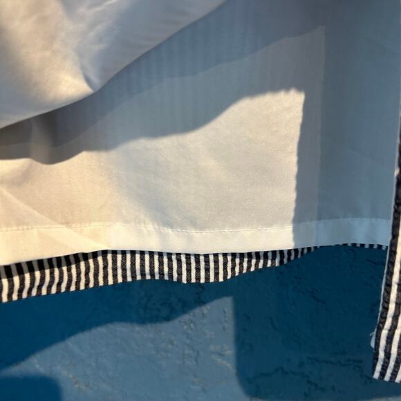 Ann Taylor Factory Size 4 Seersucker Black & White Stripe Skirt Tie timeless - Picture 8 of 9